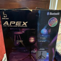Bass Jaxx APEX LED Wireless Bluetooth Speaker with Tripod Stand 
