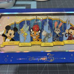Disney 2025 25 Years of Pin Trading Across Parks LE 300 Box Pin