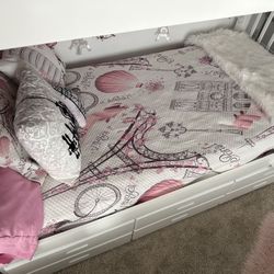 Pink White And Black Paris Theme Twin Bed Sets (3)