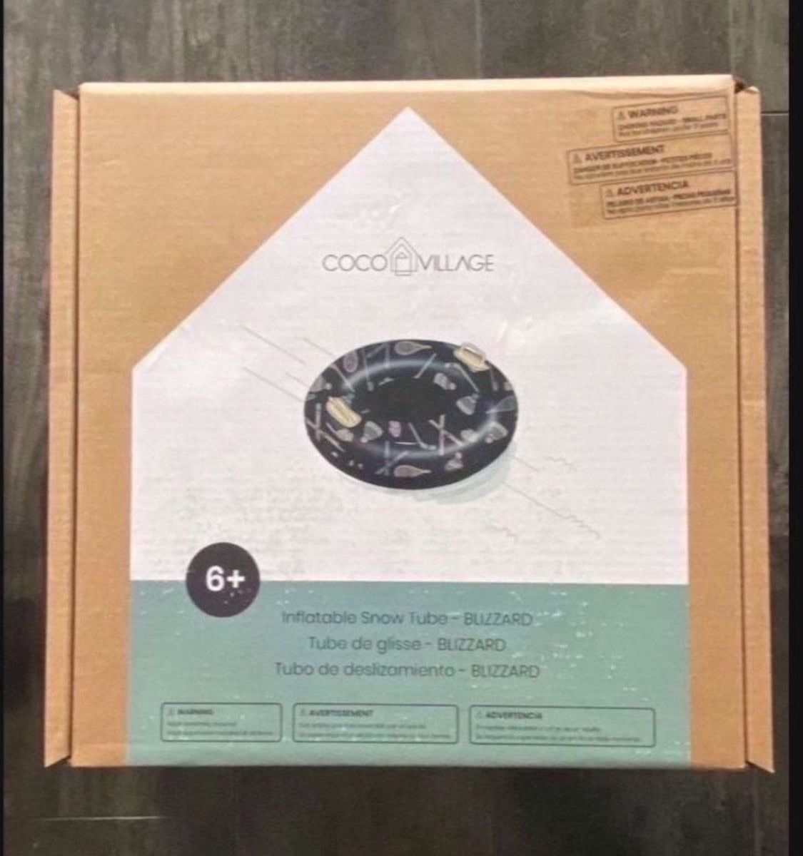 NEW Coco Village Inflatable Snow Tube-blizzard Print $50