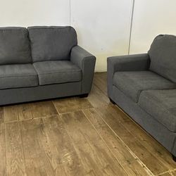 Gray Couch And Loveseat Set