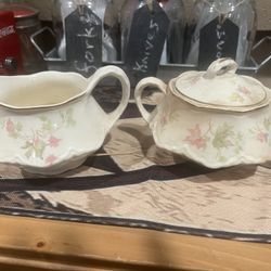 Cream And Sugar Bowl By Homer Laughlin Maple Leaf