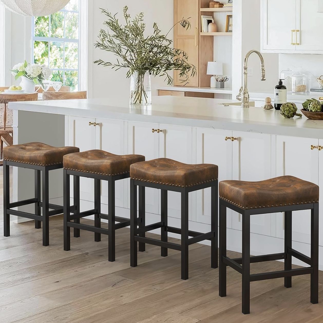 Modern Kitchen Island stools, Yellowish Brown