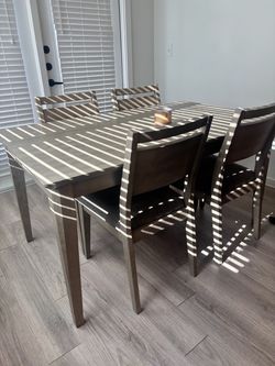 Wood Dining Table with 4 Chairs