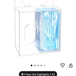 QWORK Clear Acrylic Mask and Glove Organizer – Dual Compartment Dispenser for Office, Clinic & Home Use
