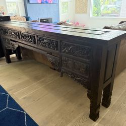 Wooden Entryway Console Table 