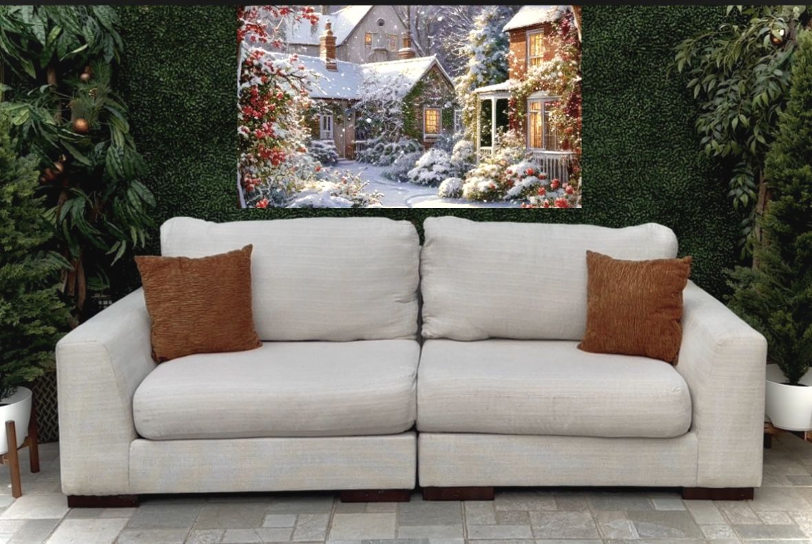 (Free Delivery 🚚) Cream Ashley Furniture Sectional Couch