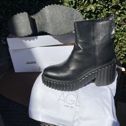 AGL Women's Tiggy Leather High Heel Booties Size 41 