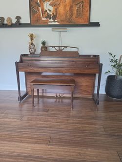 Upright Console Piano with Bench