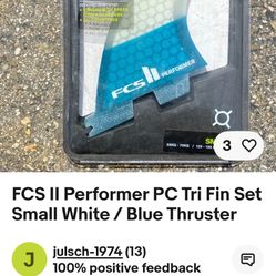 FCS II Performer PC Tri Fin Set X Small Black / Blue Thruster