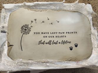 Super cute pet memorial rock to hang or place on ground/ new/$15 cash/ blue diamond & rainbow