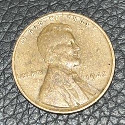 1942 Lincoln Wheat Cent Penny Coin 
