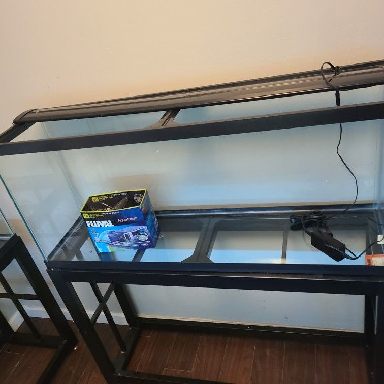 55 Gallon Fish Tank With Stand And AQUACLEAR 50( Filter)