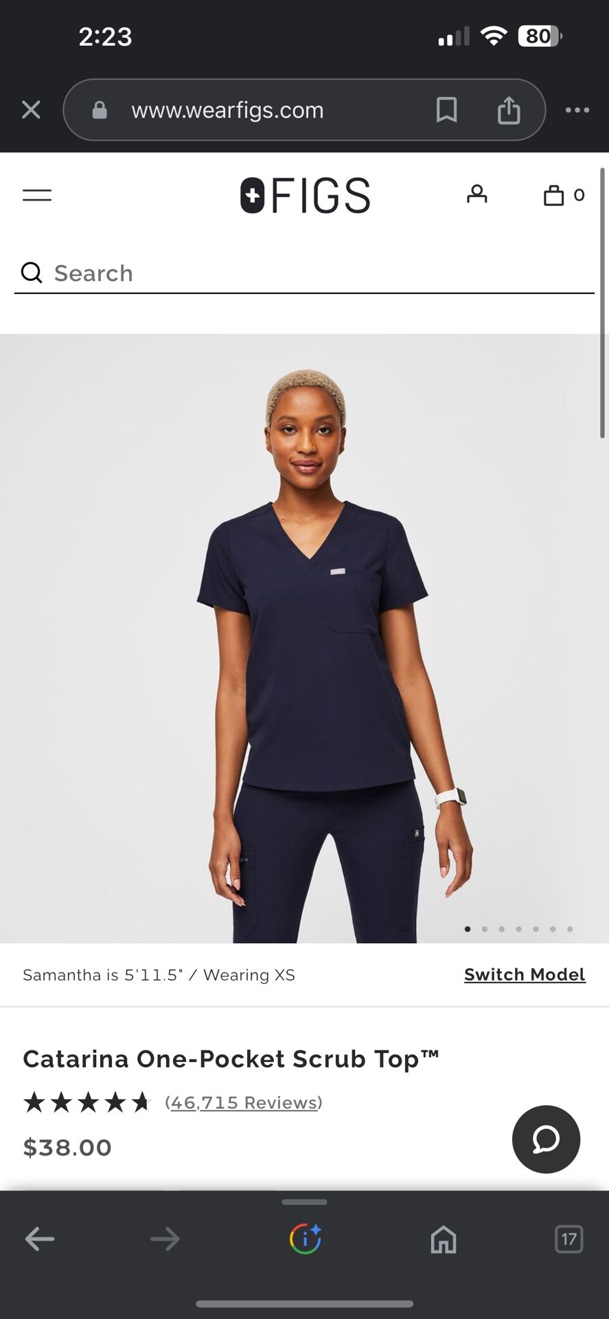 Figs Navy Scrub Set