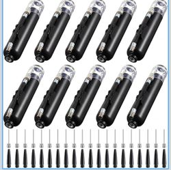 Portable 10-pack of dual-action ball pumps with a black plastic body and clear top. Each pump has a 5.5-inch flexible hose to reduce valve strain. The
