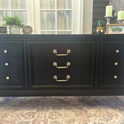 Wide Black 9-Drawer Dresser by Dixie