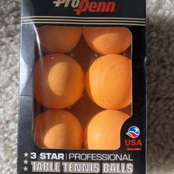 6 Pro Penn Table Tennis Balls 40mm - NEW
