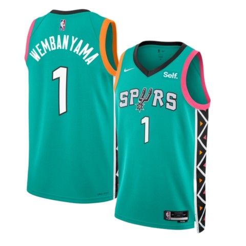 #1 Victor Wembanyama - 2023 Draft Pick - Teal Fiesta City Edition Jersey - Multiple Sizes Available
