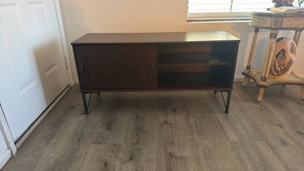 Mid-Century TV Stand with Sliding Door