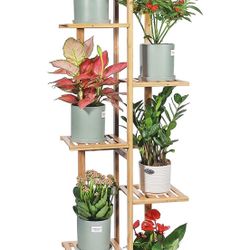 Brand New Bamboo Plant Stand Rack 6 Tier 7 Potted Indoor&Outdoor Multiple Stand Holder Shelf Rack Planter Display for Patio Garden, Living Room, Corne