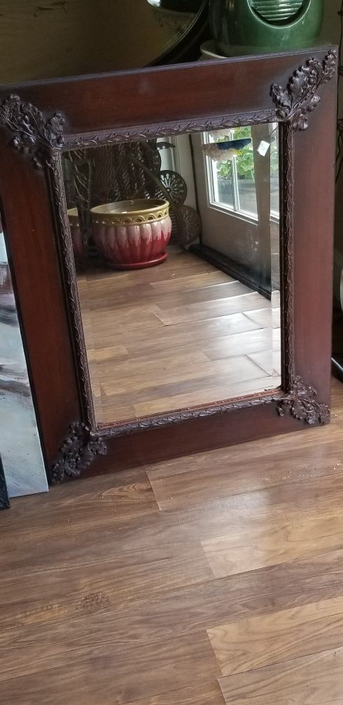 Antique wooden mirror