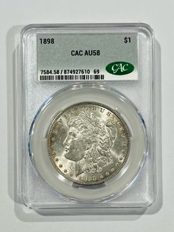 1898 Morgan Silver Dollar CAC AU58 TONED