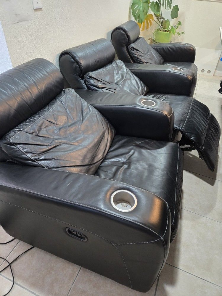 Leather Recline Couch