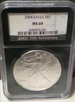 2004 American Silver Eagle S$1 NGC MS69