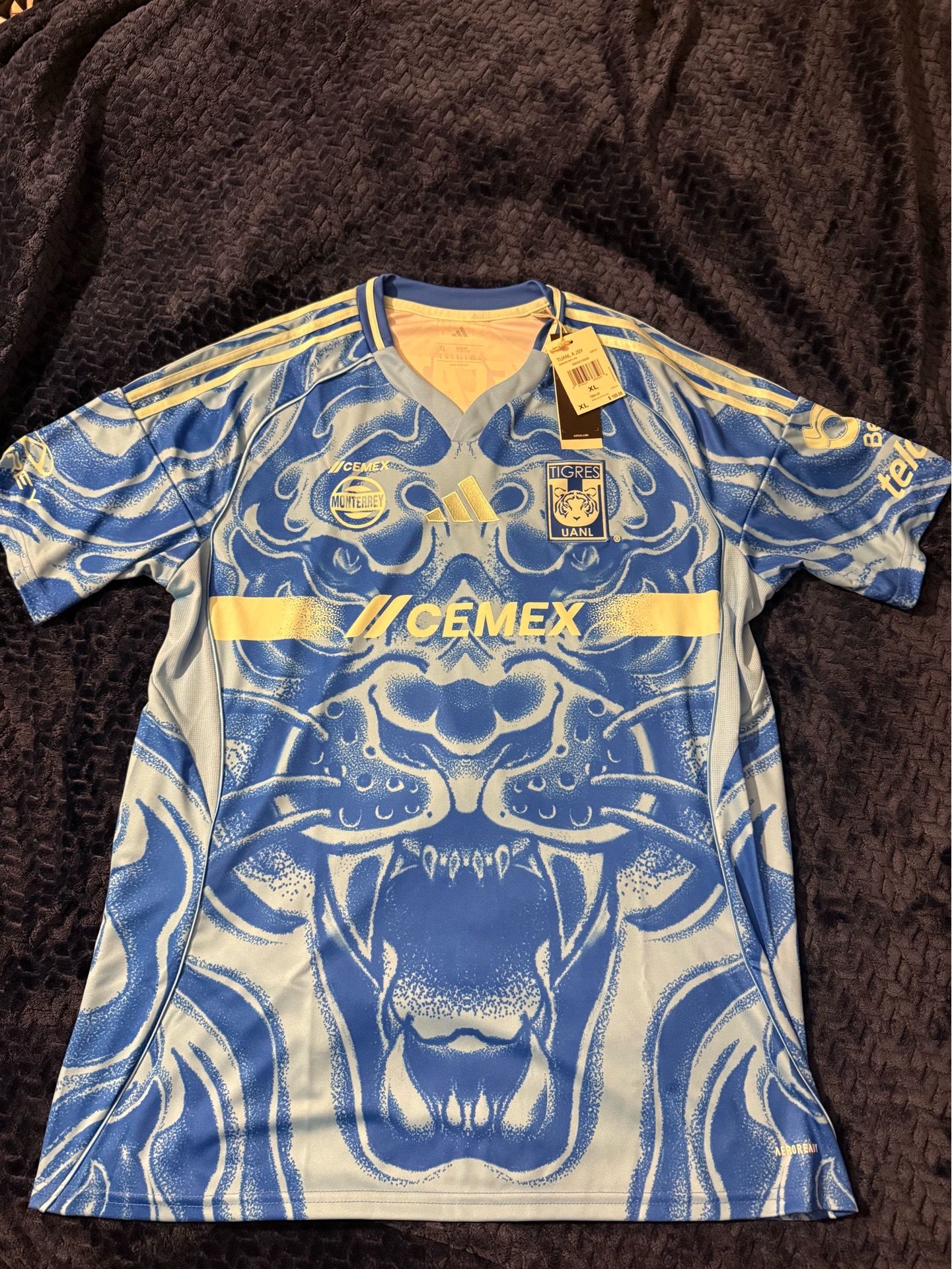 Tigres UANL 25/26 Away Jersey - MENS X LARGE - Sea Blue - Adidas