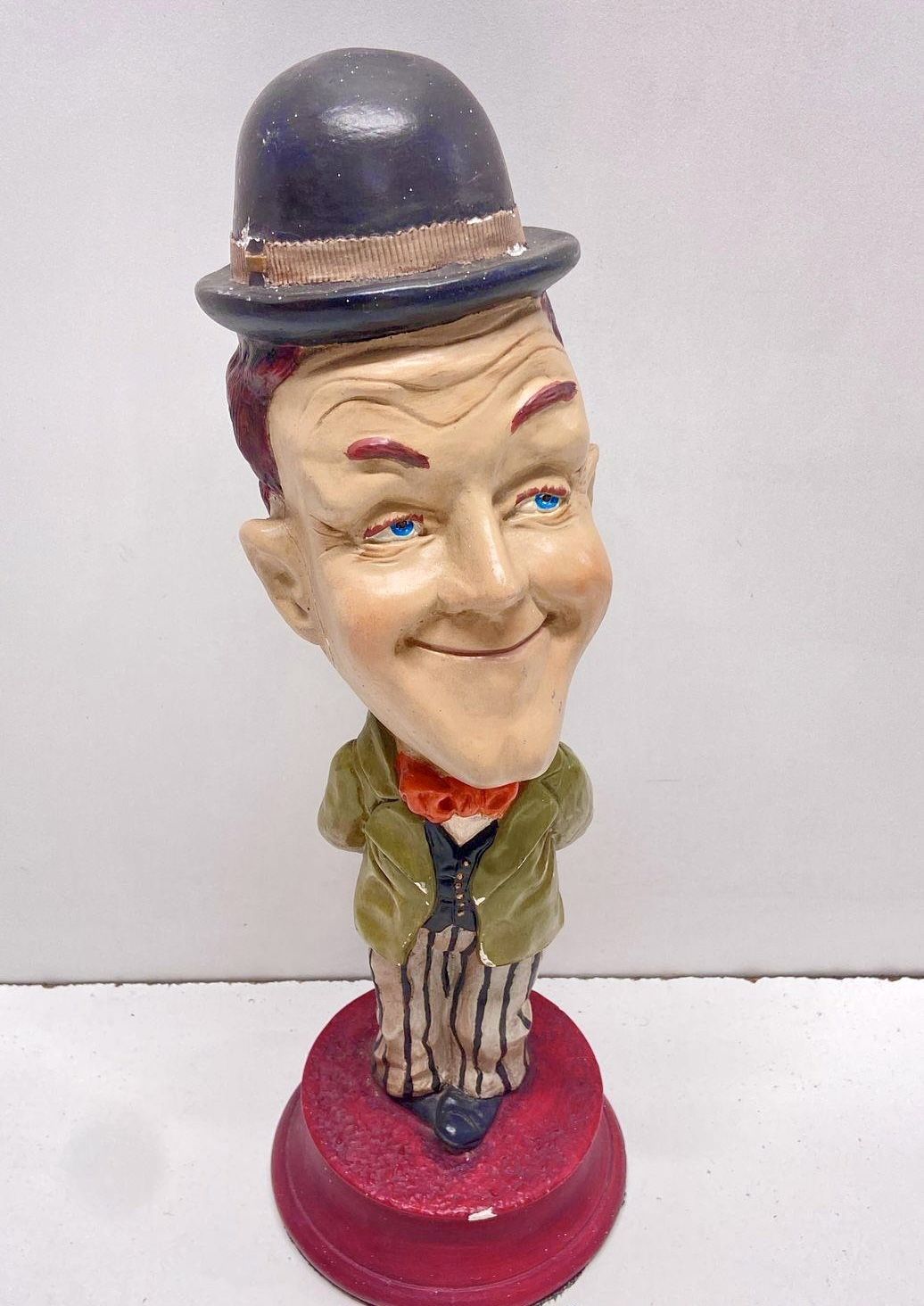 Stan Laurel Statue Vintage 16 inch Tall 1970's Chalkware Figure 5 x 4.5 x 16in Tall