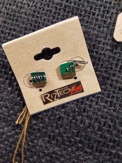 Earrings Artist Made from recycled computer parts hand made, many styles available at RizTech
