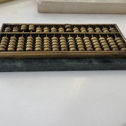 Brass & Marble Vintage Abacus. Original Instructions & Box. Fantastic Calculator, Desk Paperweight, Art, CPA Student Accountant Math Gift!