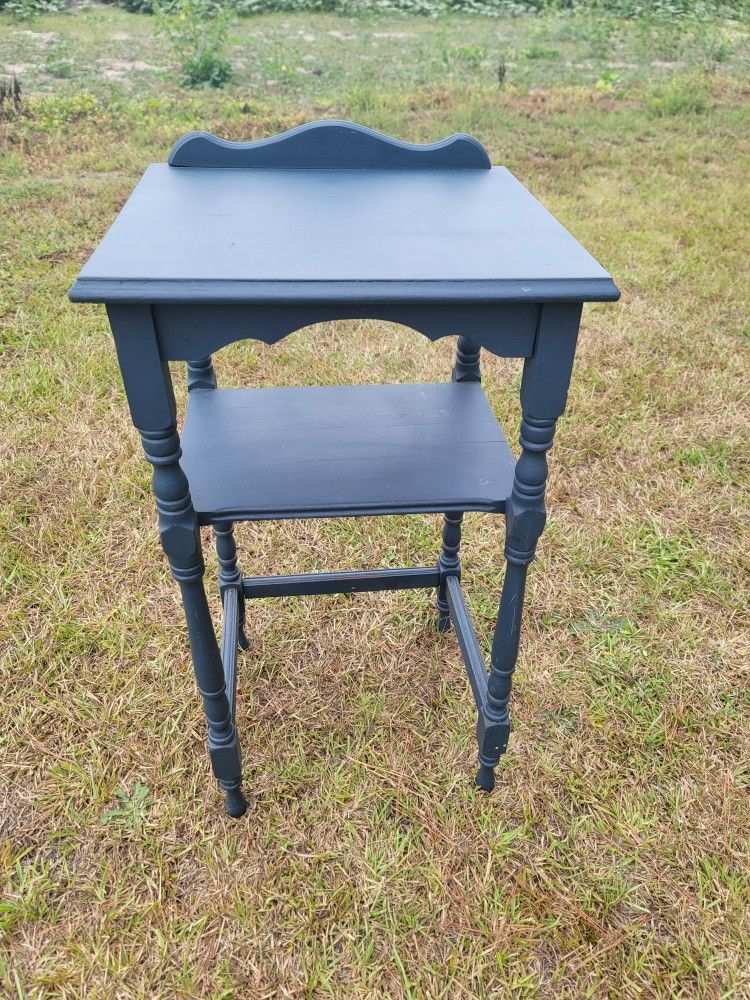 Side Table / Corner Table -  Blue - Real Wood 