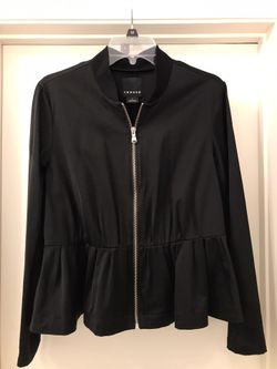 Black Ruffle Hem Jacket Size M