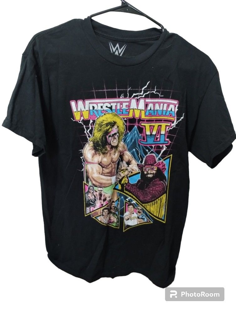 WWF wrestling shirt: men medium
New without tags. Ultimate Warrior Hulk Hogan Big Boss Man . WWF WWE