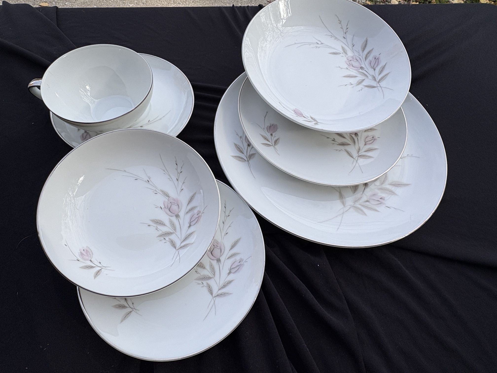 Vintage Mikasa China Service for 12 My Love pattern // floral rose // grandma core cottage core
