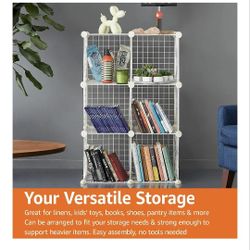 Cube Shelves, Wire Grid, Stackable Storage