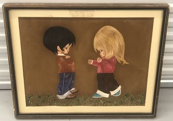 Vintage Alcatraz Chalk Art Prisoner Painting 