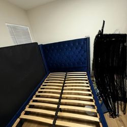 Blue Bed Frame For A Queen Size Bed 