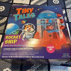 Light Up Rocket Hamster Cage With Extra Tubes