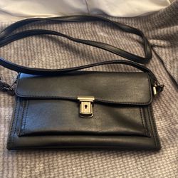 Black Bag Two In One Long Strap For Shoulder And Wrist Strap