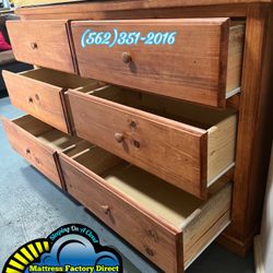 Oak Six Drawer Dresser Pinewood Chest New Cómoda