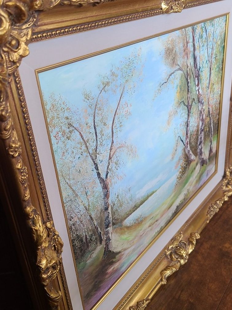 Beautiful Oil Paint with Golden Wood Frame!