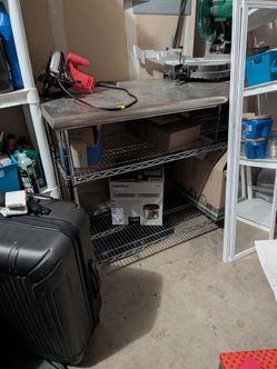 Metal prep/potting table garage bench
