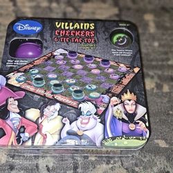 Disney Villains Checkers & Tic-Tac-Toe Brand New & Sealed in Collector's Tin Box