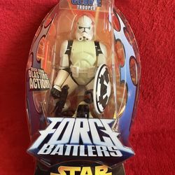 STAR WARS FORCE BATTLERS CLONE TROOPER BLASTING ACTION FIGURE HASBRO 2005 ‼️ See TONS Of COOL Items Here ....