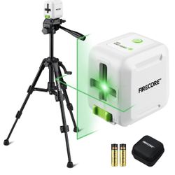 Firecore Laser Level with Tripod, Self Leveling Laser Level Green Cross Line Laser Leveler Tool for Picture Hanging Wall Tile Home Renovation Indoor P