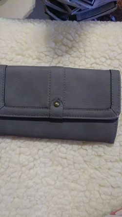 Ladies gray wallet and check book holder