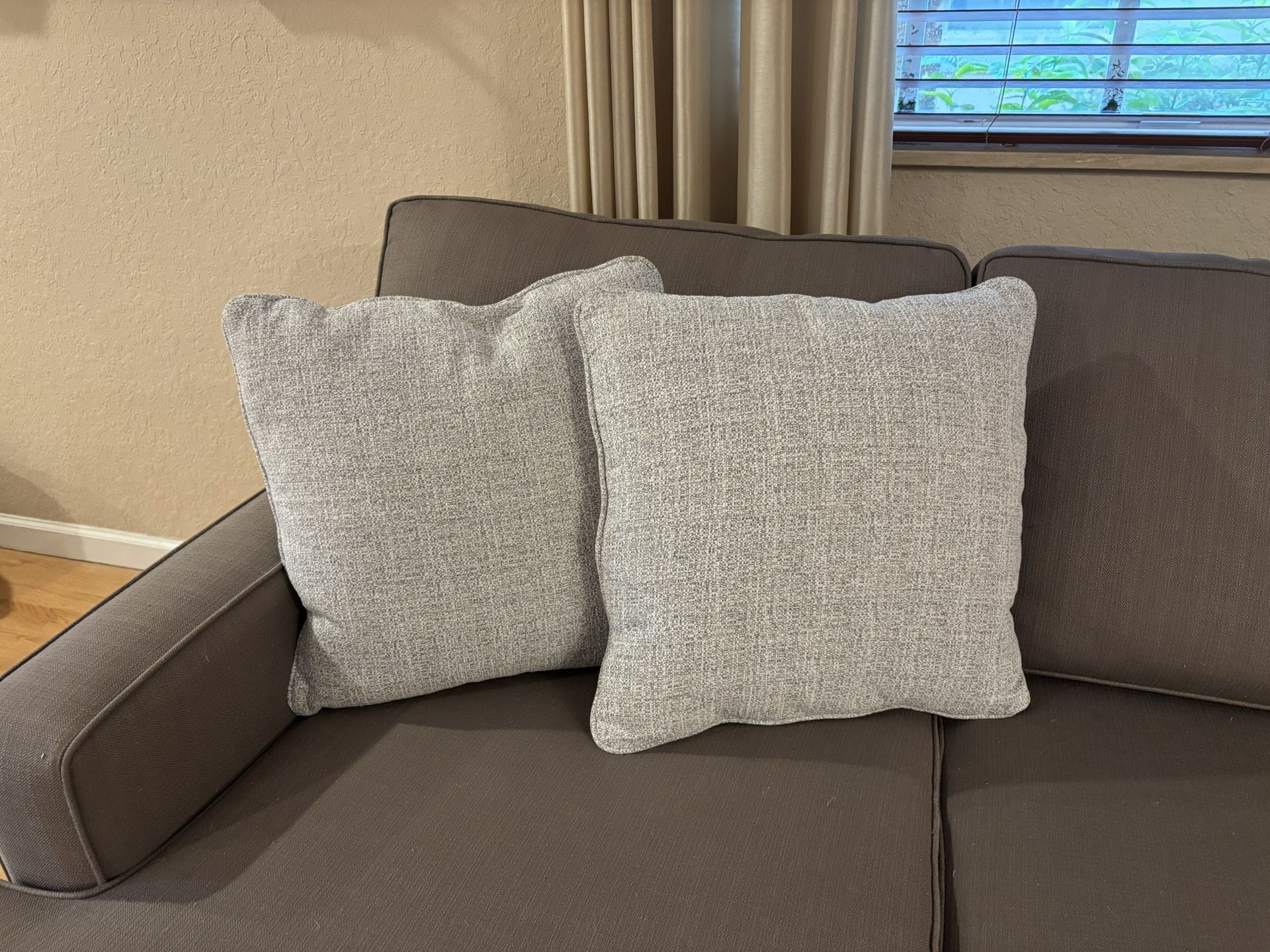 ~* Set of 2 Light Gray Decorative Couch Pillows*~