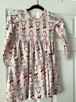 Girls Cindy Lou Who Grinch Christmas Dress Who Candy Cane Hearts Pockets size 6